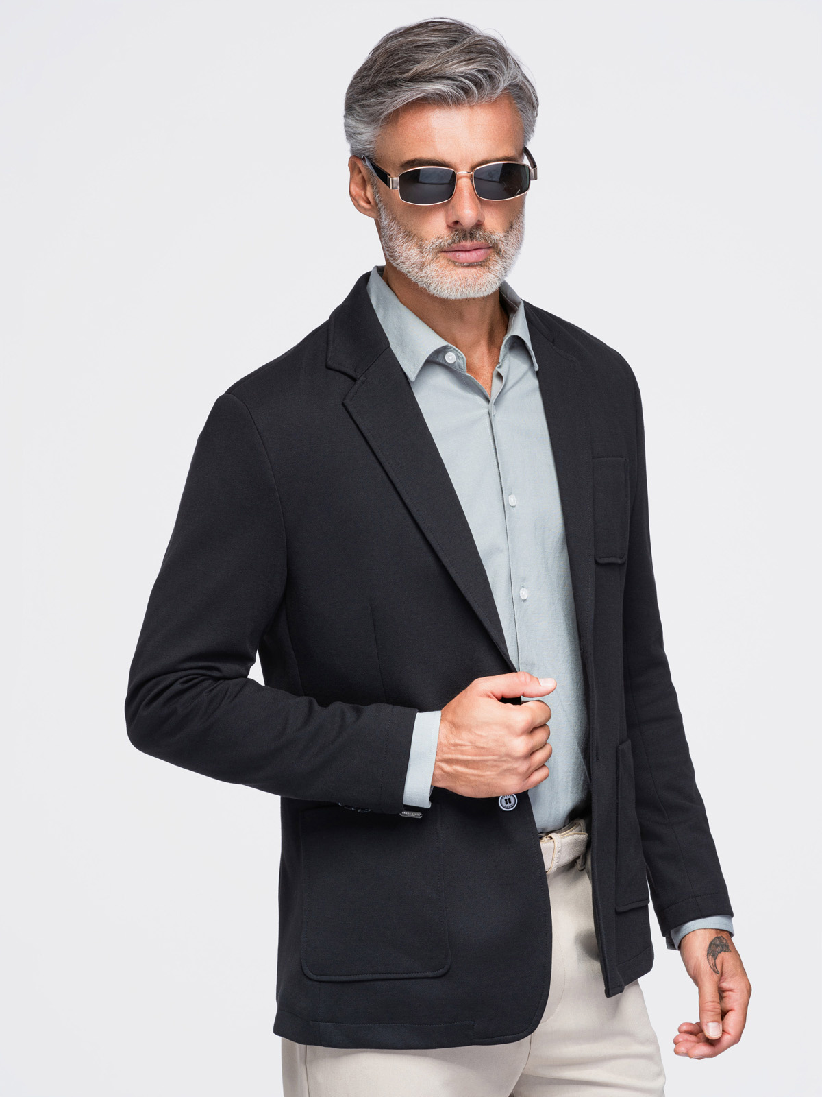 Meeste kitsa lõikega kootud bleiser Ombre Clothing - Image 43
