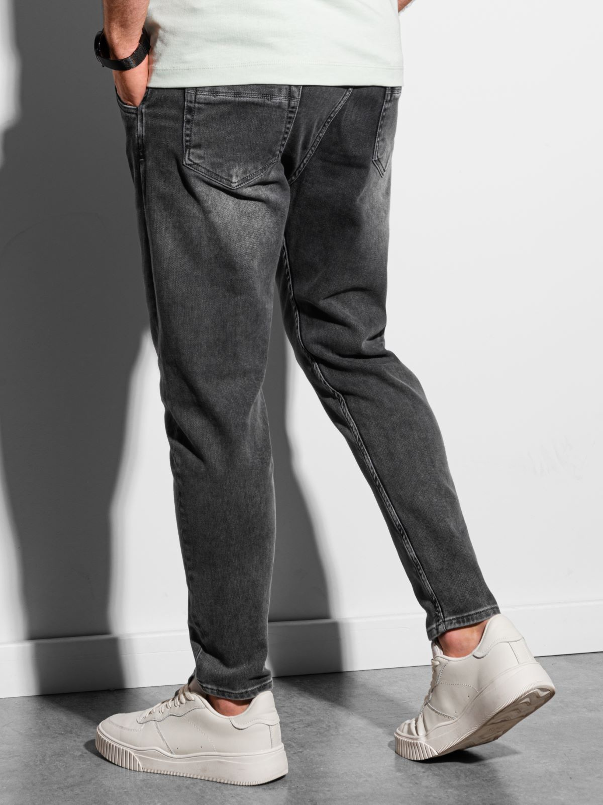 Ombre Clothing meeste nöörvööga teksapüksid - Image 7