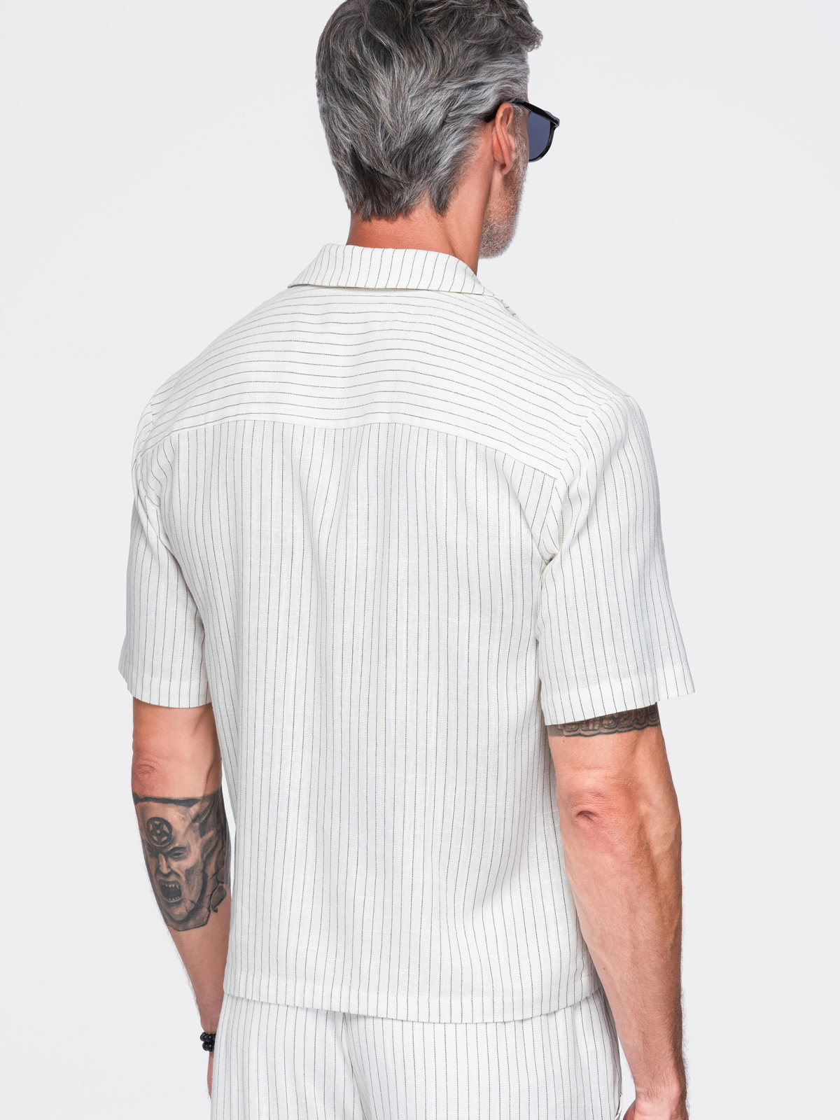 Meeste linasegune lühikeste varrukatega triiksärk Ombre - Image 4