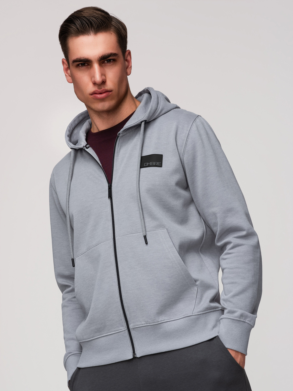 Meeste tõmblukuga kapuutsiga dressipluus Ombre Clothing - Image 2