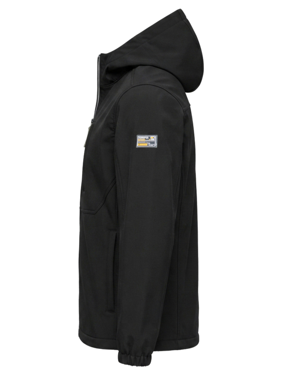 Meeste SOFTSHELL jakk fliisvoodri ja kapuutsiga – must - Image 2