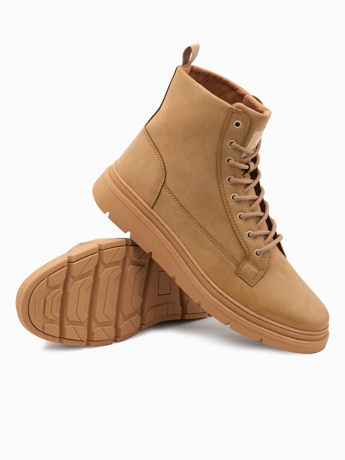 meeste talve nöörsaapad kõrgema pealsega - camel v3 om-fobo-0133 - Image 1