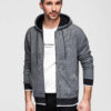 Ombre Clothing meeste lukuga kapuutsiga dressipluus - Thumbnail Image 4