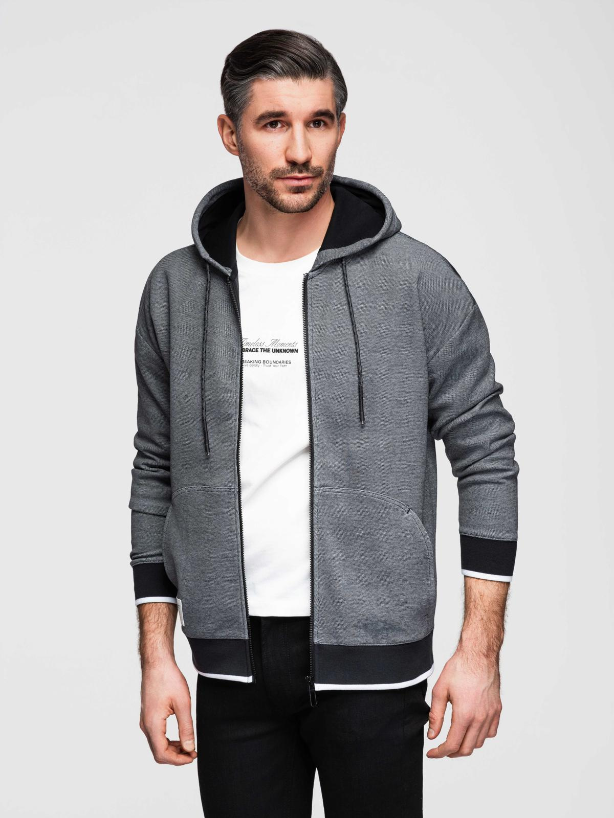 Ombre Clothing meeste lukuga kapuutsiga dressipluus - Image 4