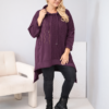 Naiste kapuutsiga puuvillane pusa Kesi Plus Size palmikmustriga - Thumbnail Image 2