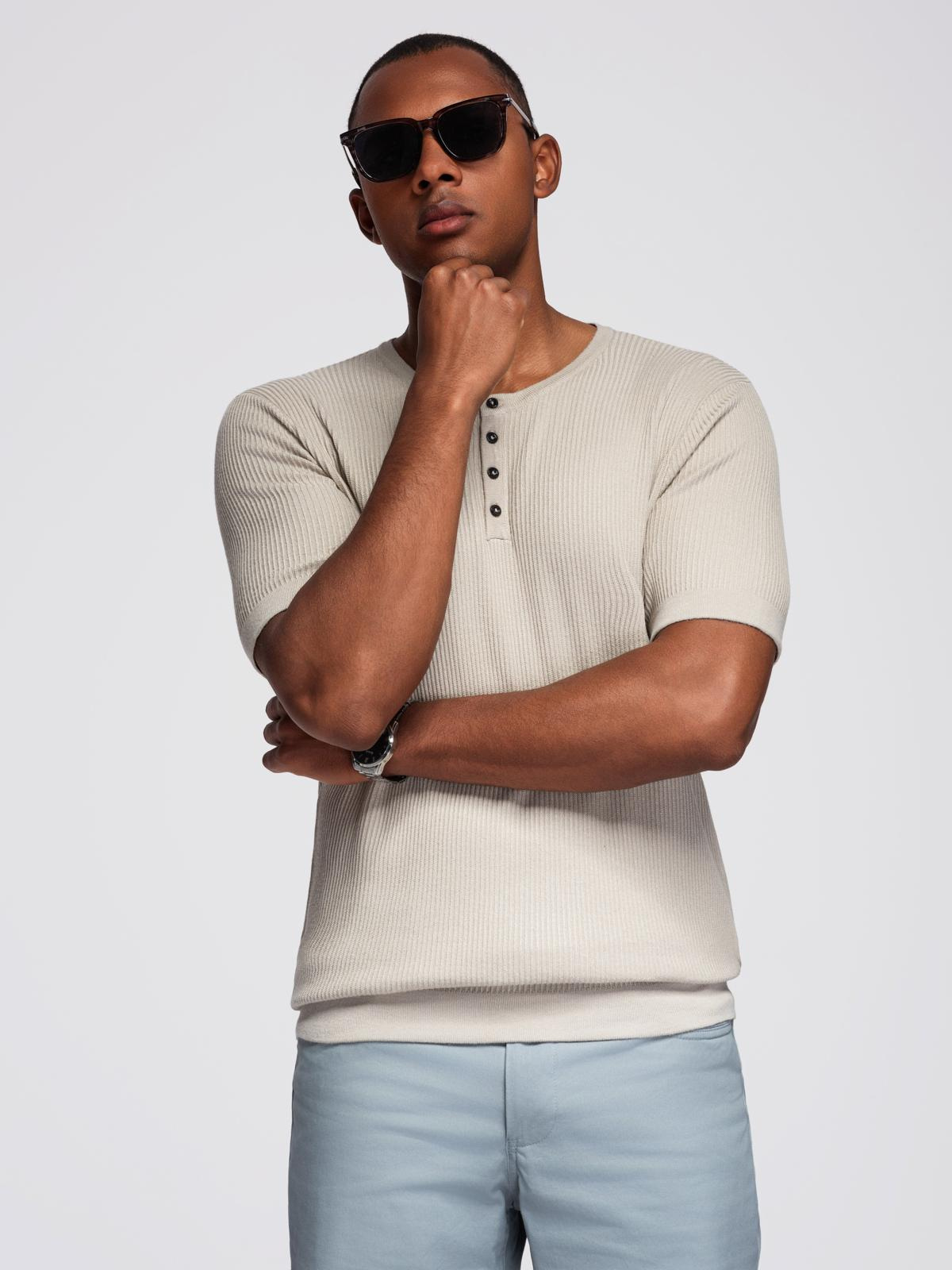 Meeste nööbitava kaelusega lühikeste varrukatega särk Ombre Clothing - Image 11