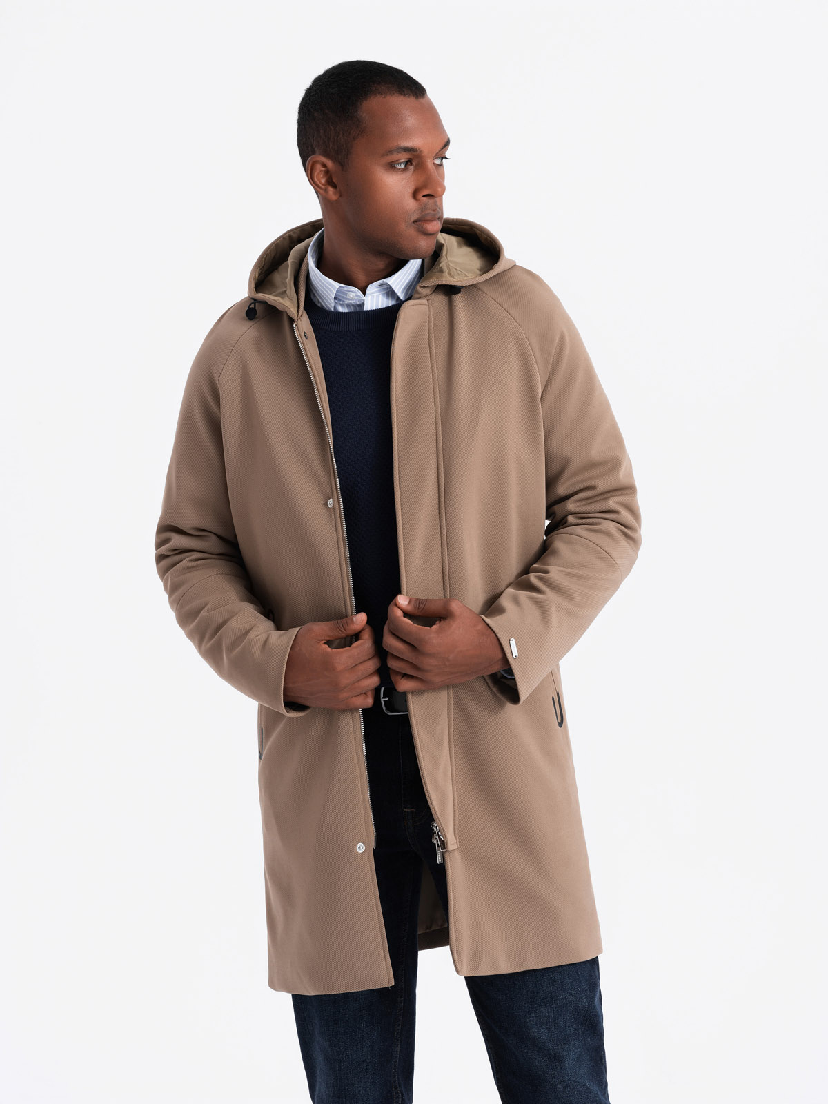 Ombre Clothing meeste kapuutsiga mantel - Image 2