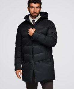 Ombre Clothing meeste kapuutsiga tepitud pikem jope
