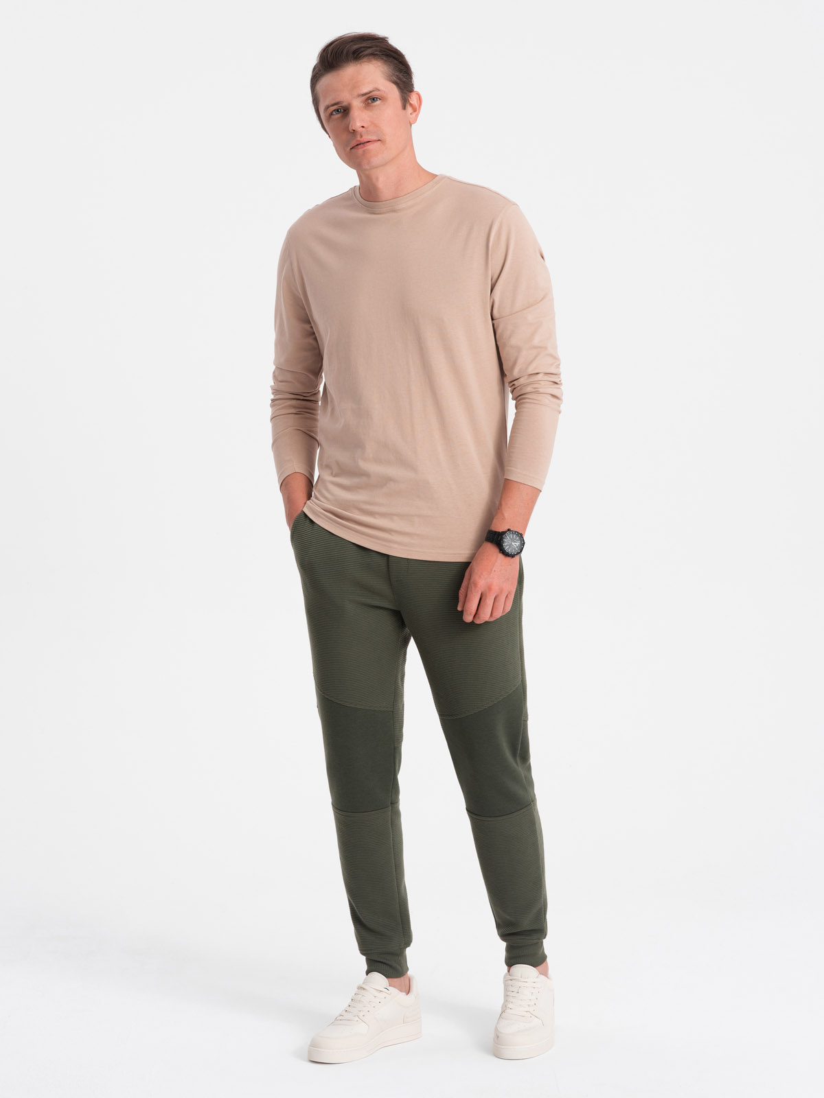 Ombre Clothing meeste dressipüksid ottomani kangast vahetükkidega - Image 3