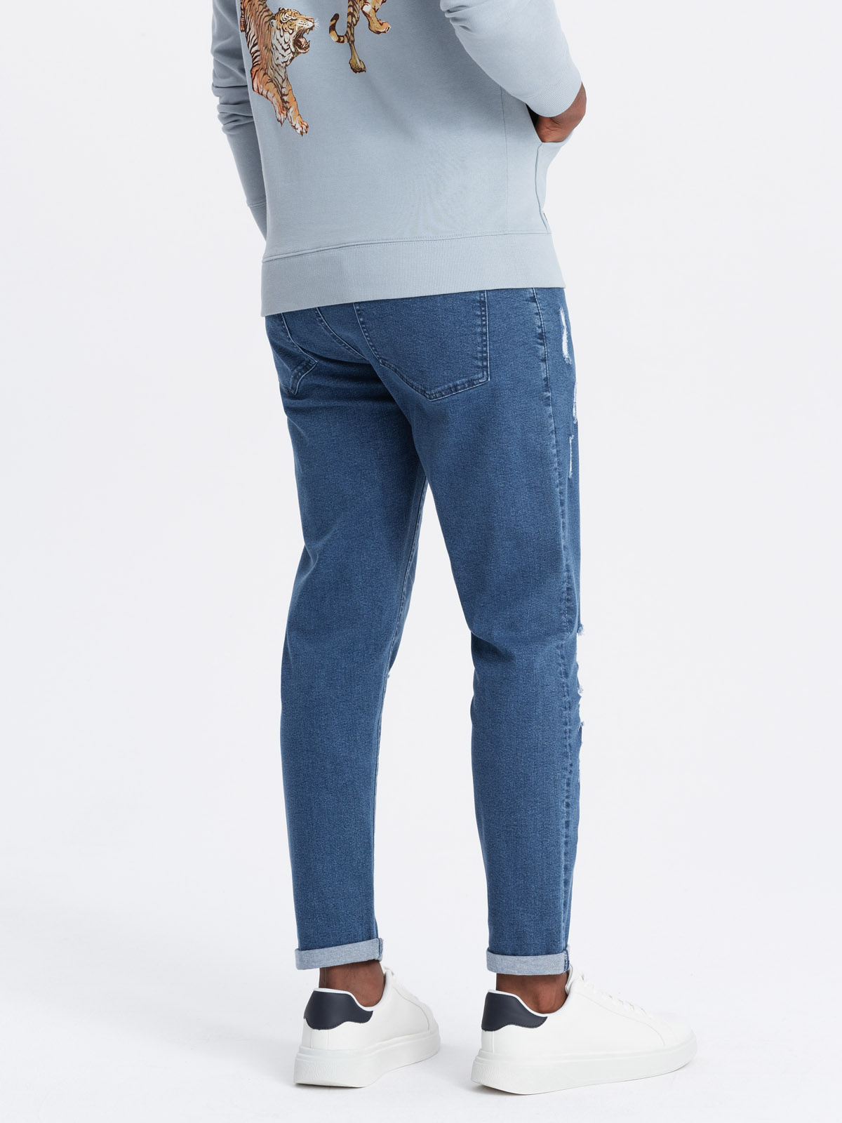 Ombre Clothing meeste teksapüksid rebenenud detailidega - Image 17