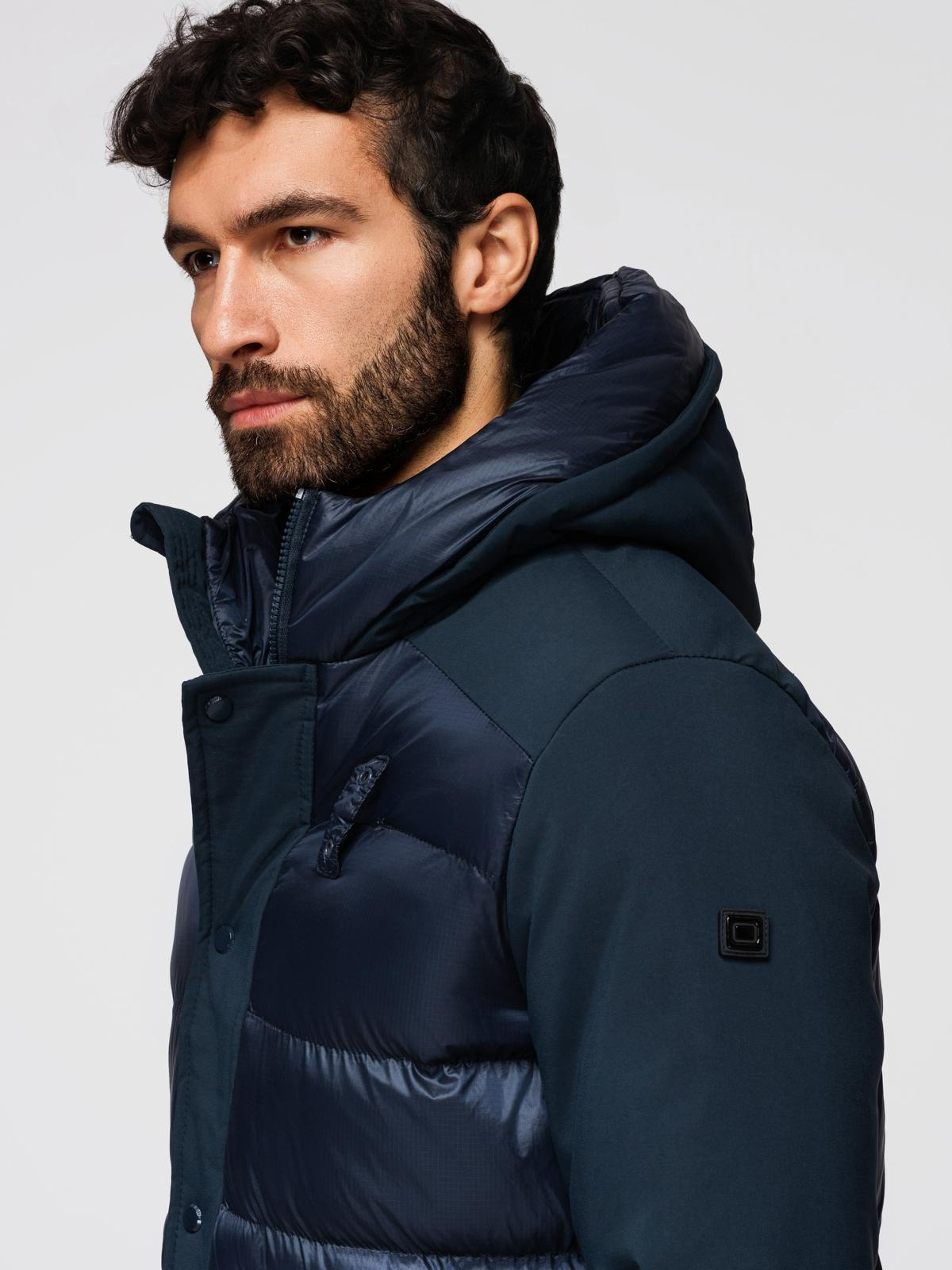 Meeste pikem tepitud talvejope kapuutsiga Ombre Clothing - Image 43