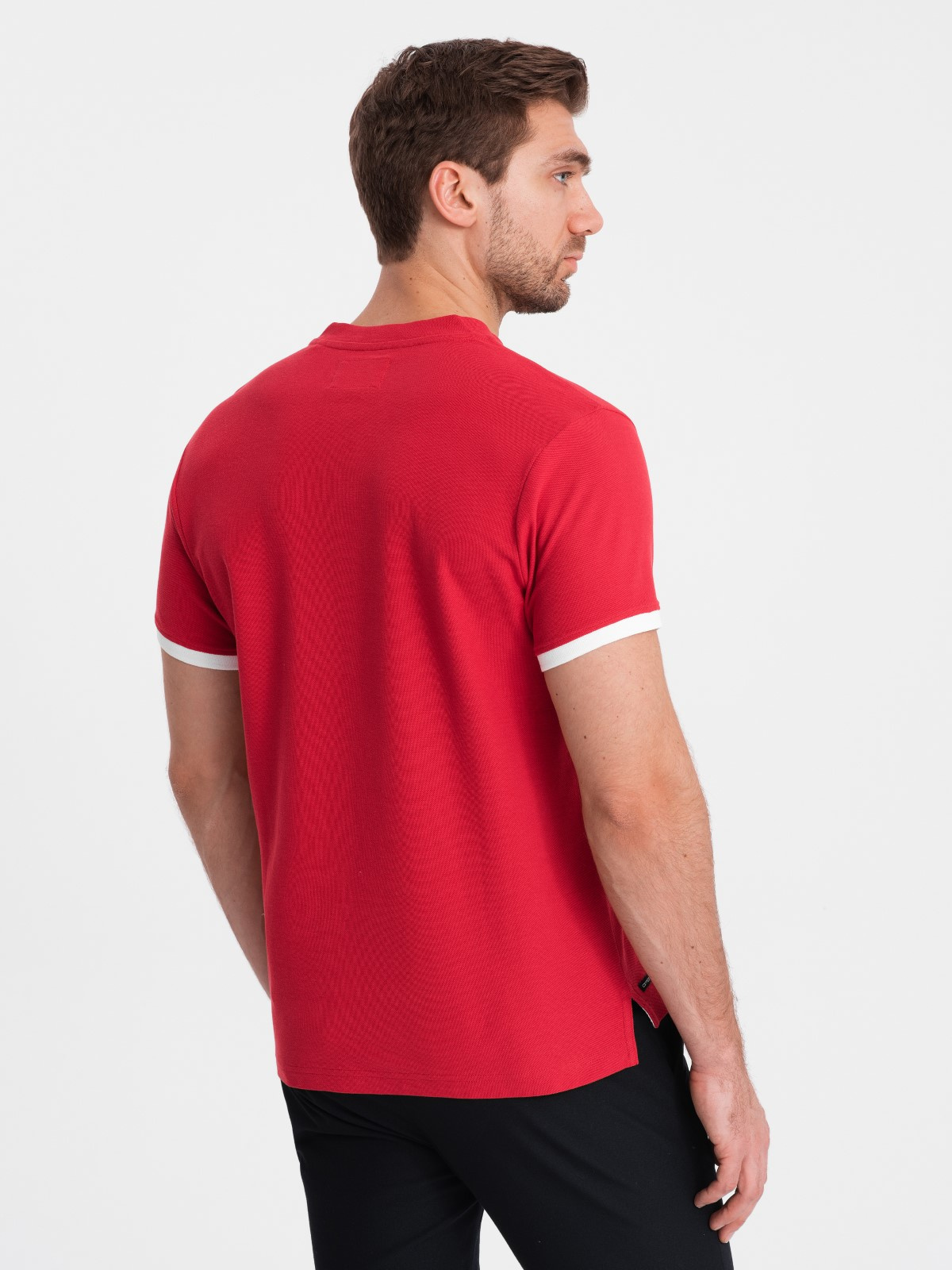 Meeste püstkrae ja nööpidega polosärk Ombre Clothing - Image 76