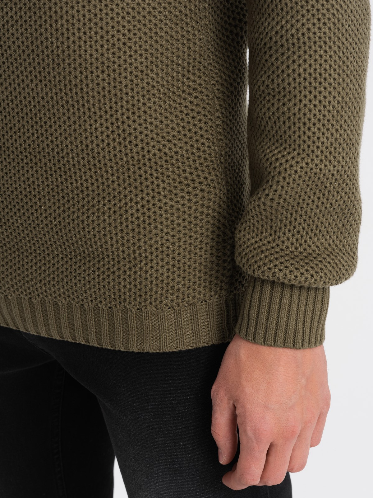 Meeste kootud kampsun püstkrae ja tõmblukuga Ombre Clothing - Image 5