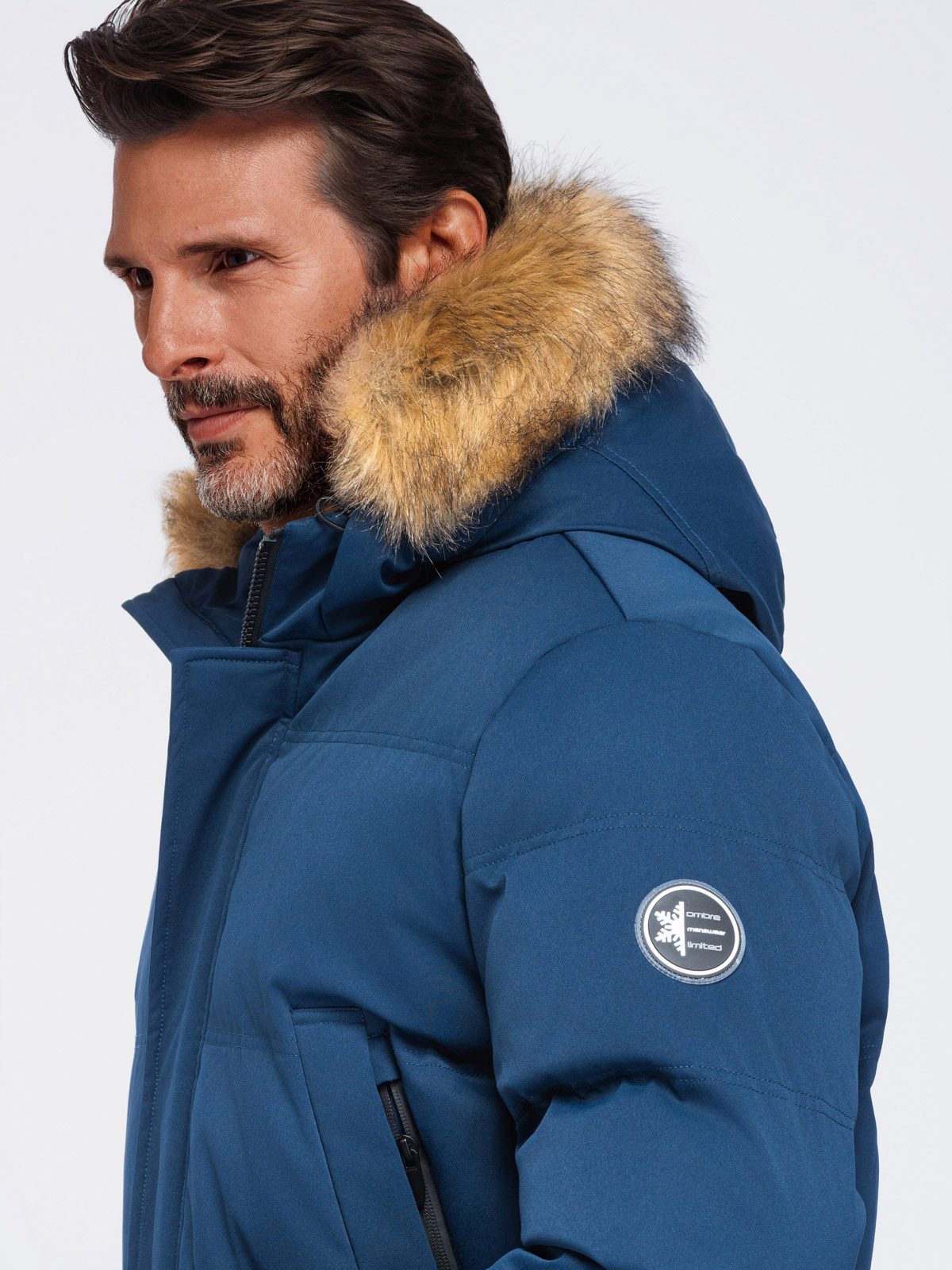 Ombre Clothing pikendatud tegumoega meeste talveparka kapuutsiga - Image 30