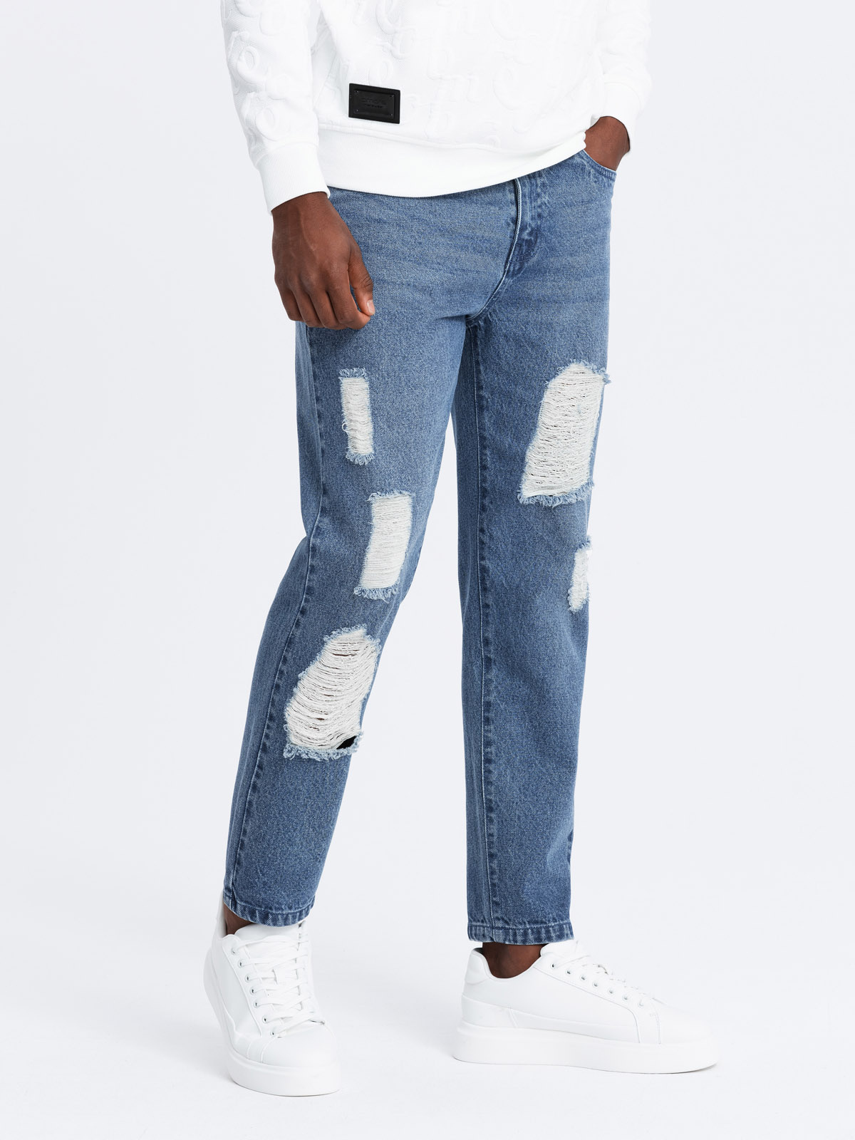 Ombre Clothing meeste teksapüksid kulutatud detailidega - Image 1