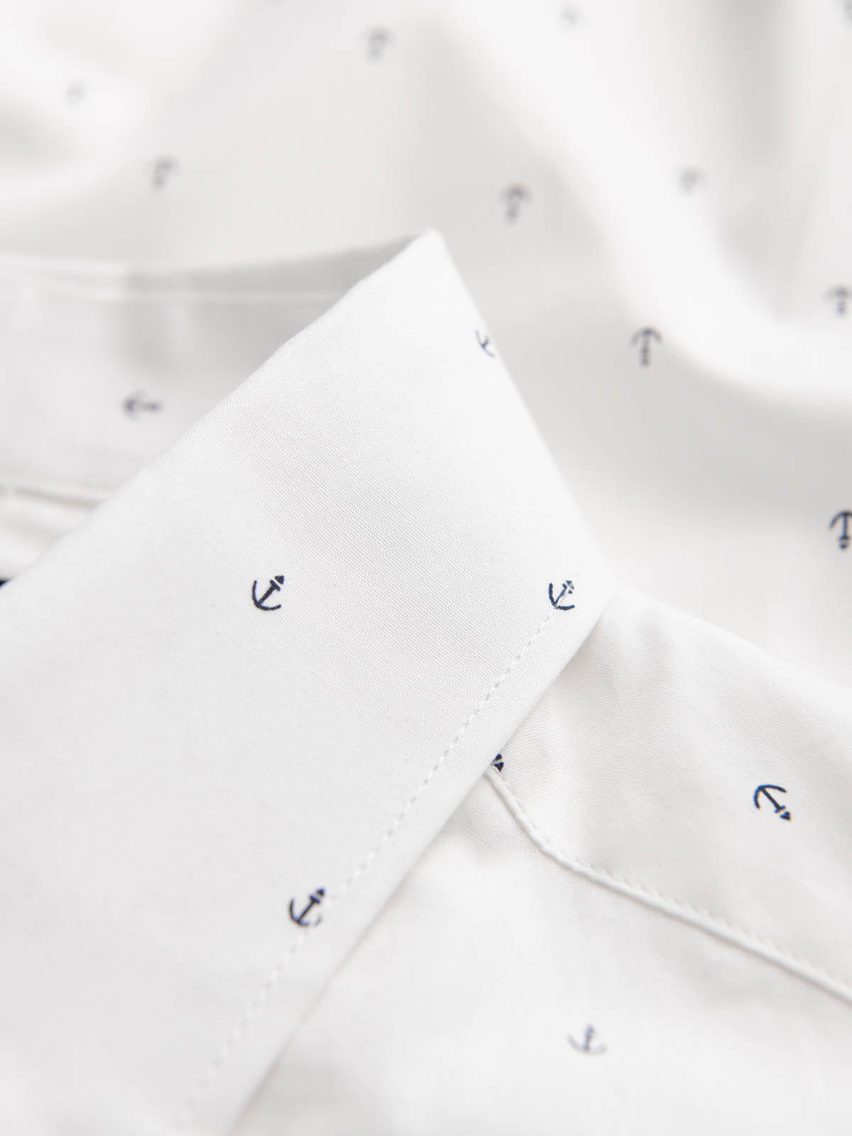 klassikaline meeste puuvillane ankrutega slim fit särk - valge v3 om-shcs-0156 - Image 9