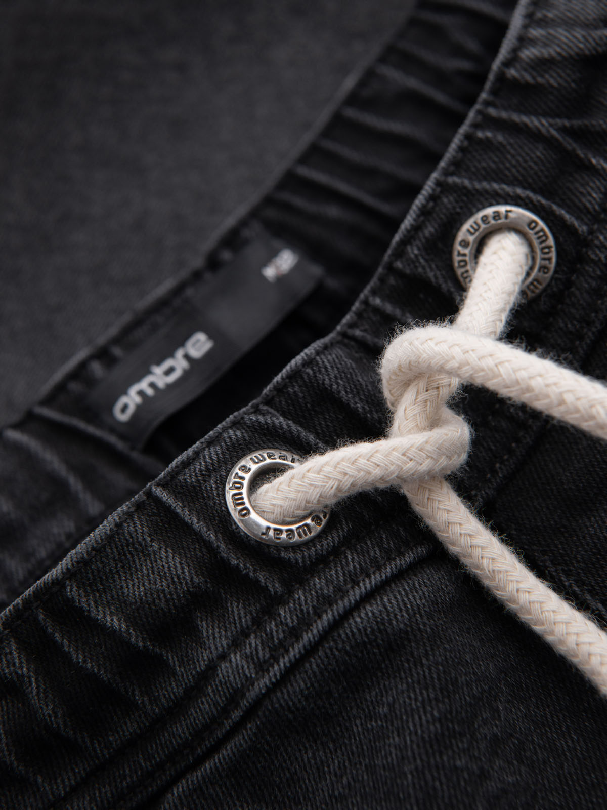 Ombre Clothing meeste teksalühikesed püksid nööriga vöökohaga - Image 37