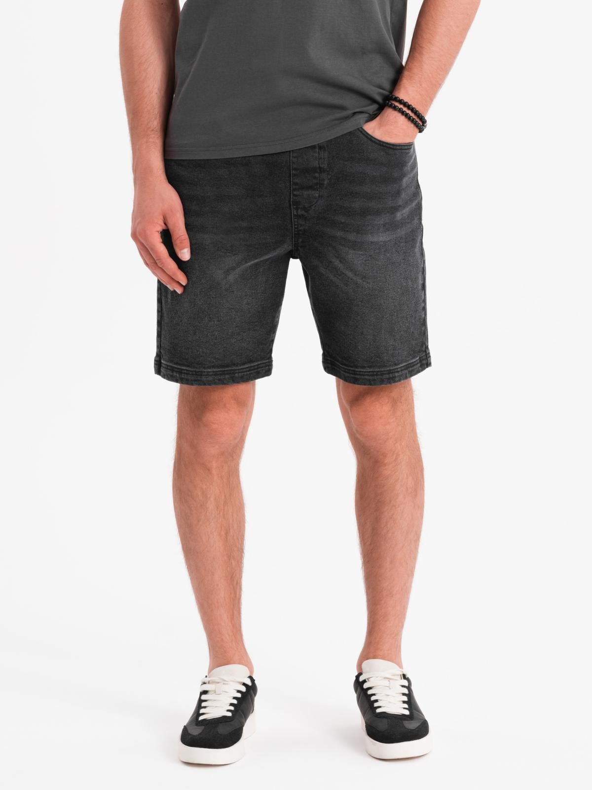 Ombre Clothing meeste teksalühikesed püksid nööriga vöökohaga - Image 34