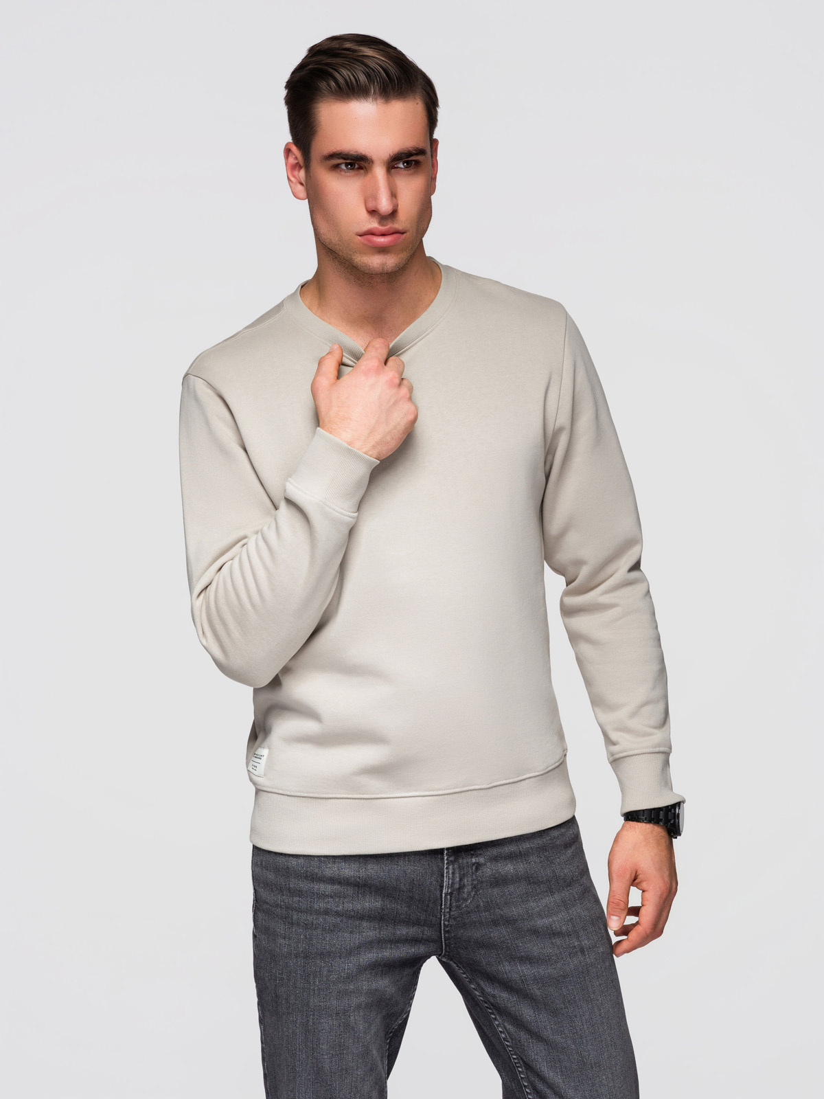 Meeste puuvillane dressipluus ümara kaelusega Ombre Clothing - Image 4