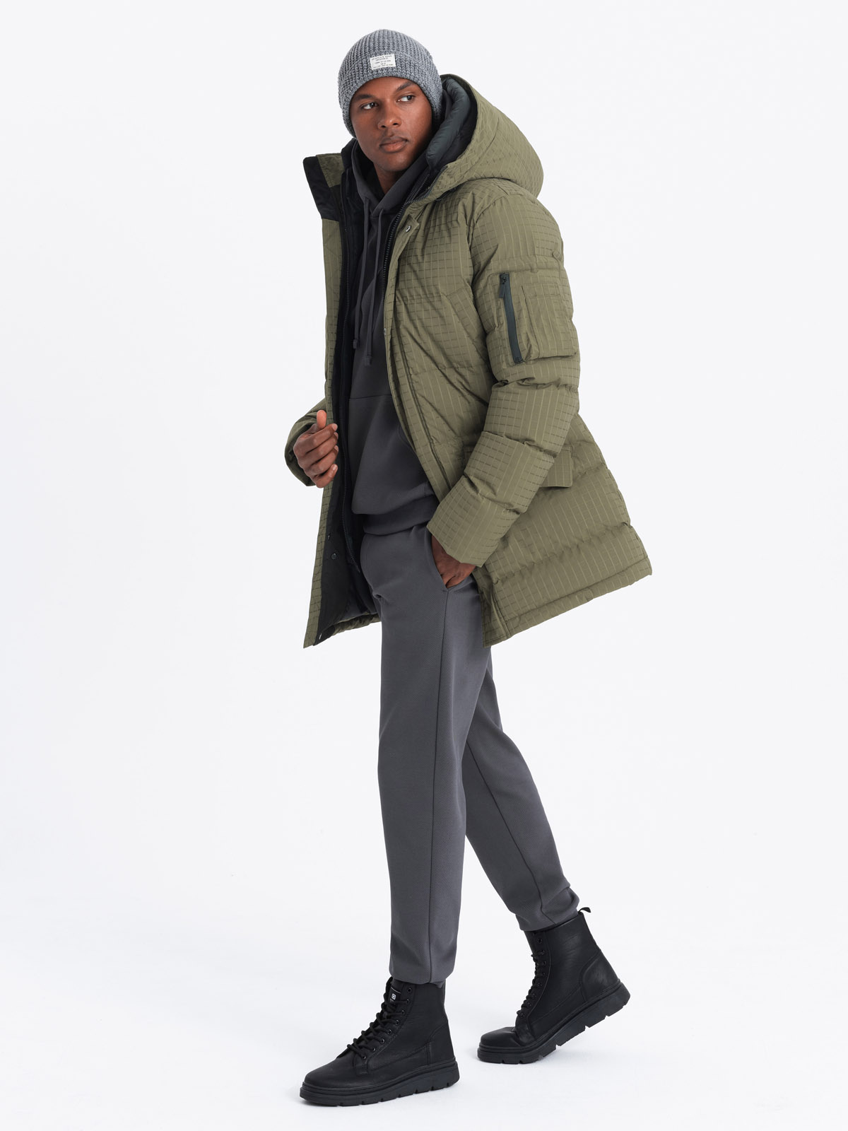 Meeste tepitud kapuutsiga jope Ombre Clothing - Image 23