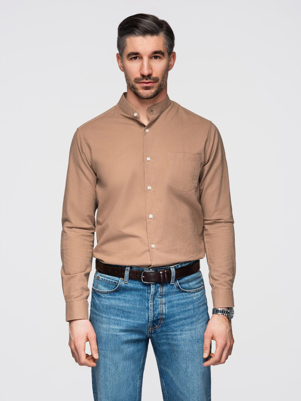 Meeste püstkraega pikkade varrukatega triiksärk Ombre Clothing - Image 35