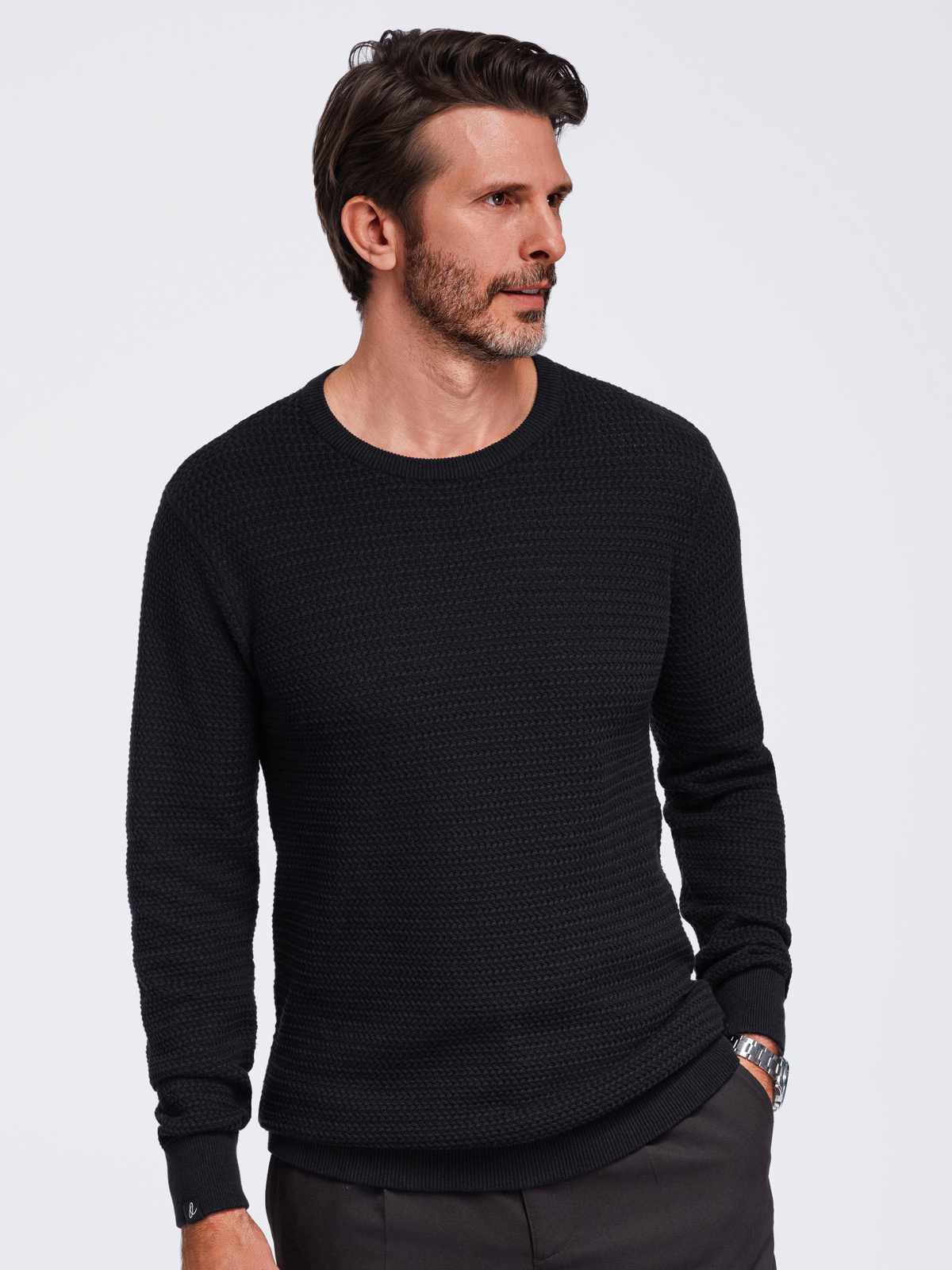 Meeste kampsun Ombre Clothing tekstuursest puuvillatrikotaažist - Image 11