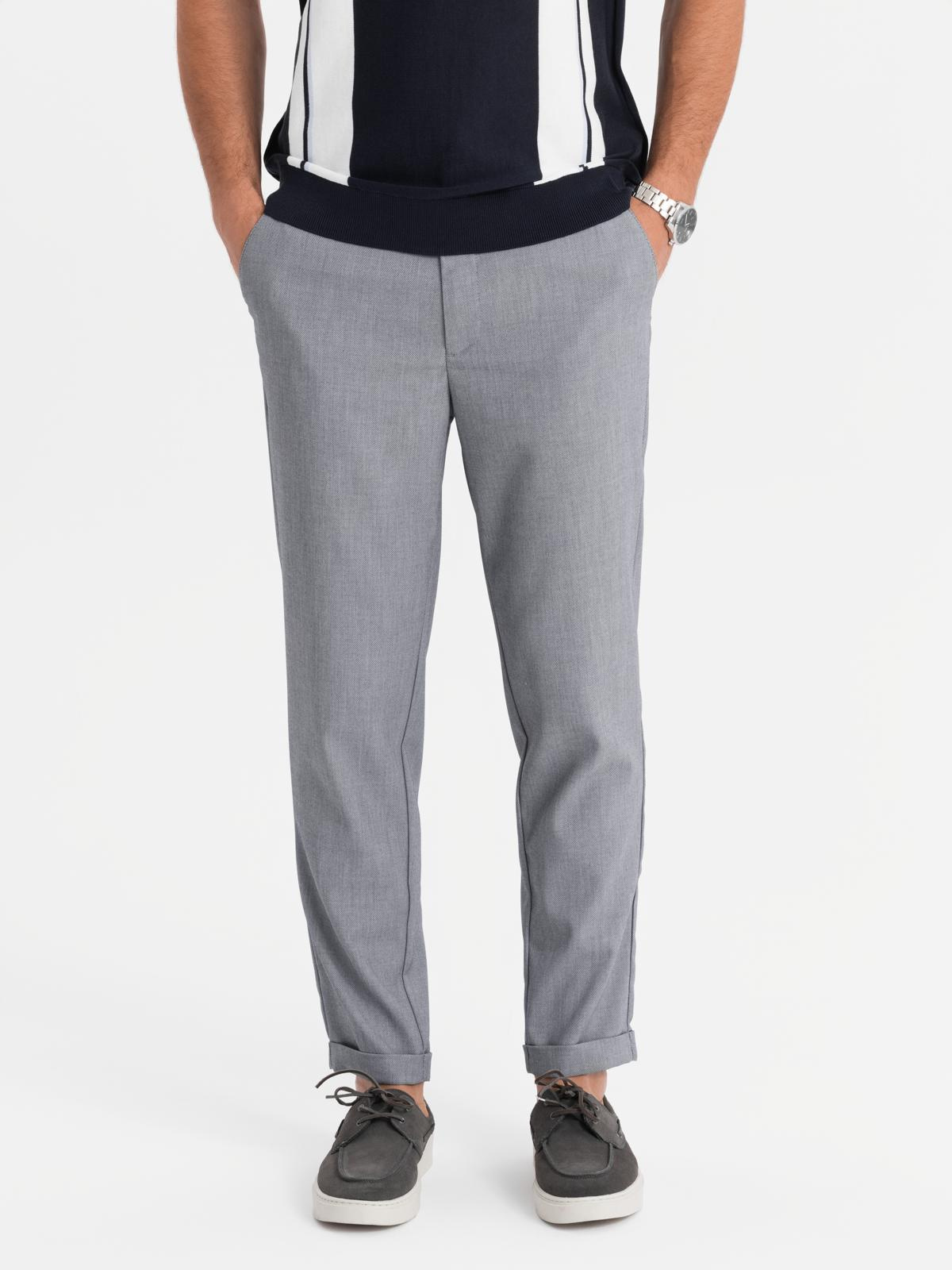 Elastse vöökohaga meeste chino-püksid Ombre Clothing - Image 75
