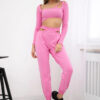 Naiste kaheosaline komplekt crop-top pluusi ja pükstega - Thumbnail Image 2