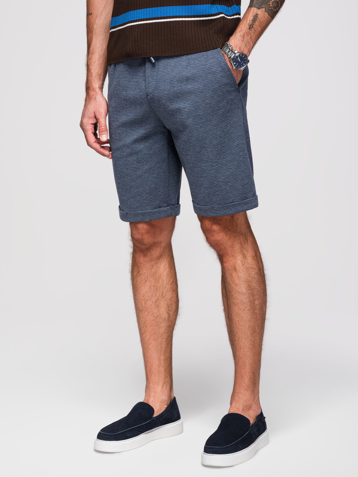 Ombre Clothing meeste lühikesed püksid nöörvööga - Image 6