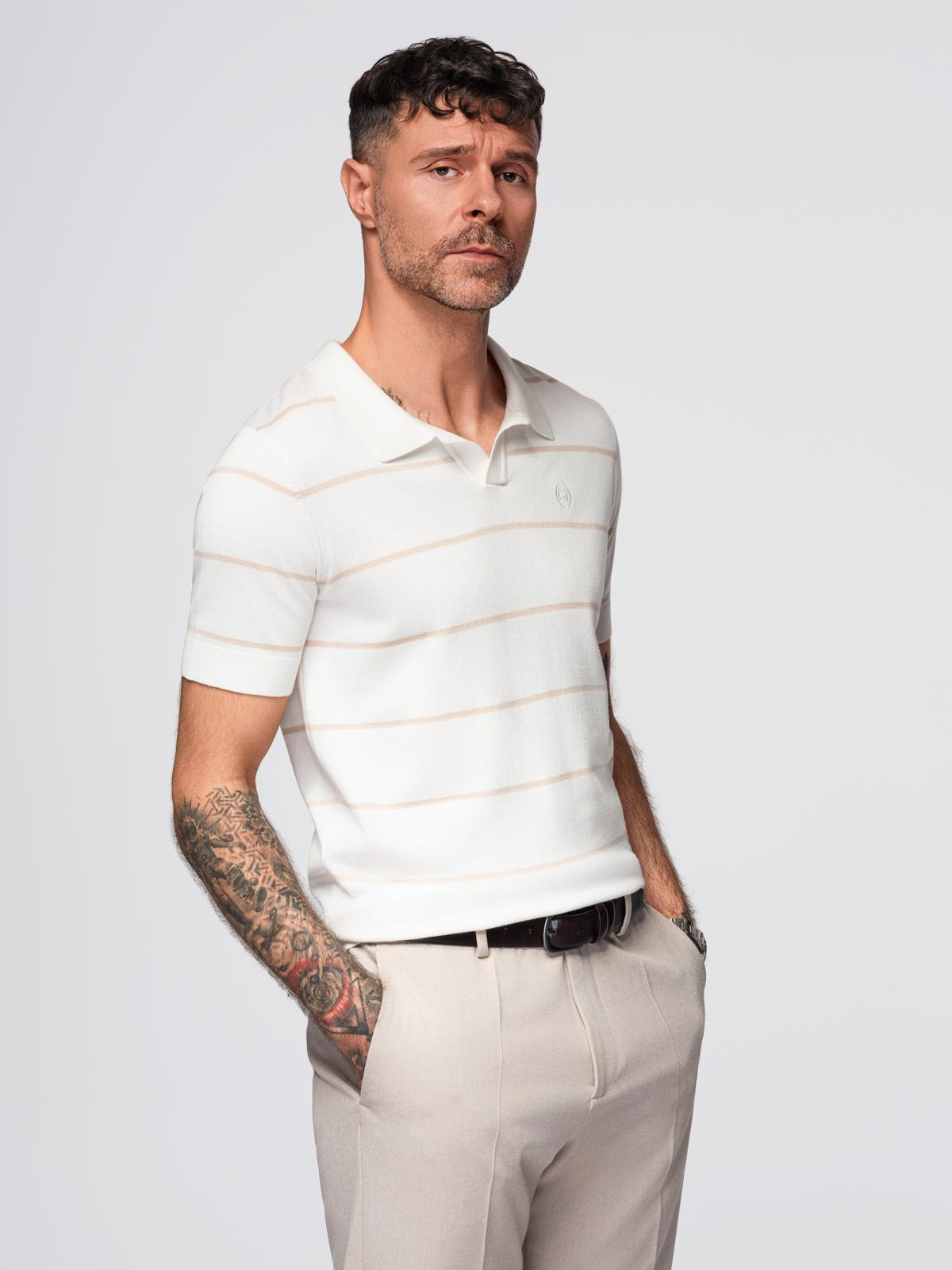 Meeste kootud triibuline polosärk Ombre Clothing - Image 21