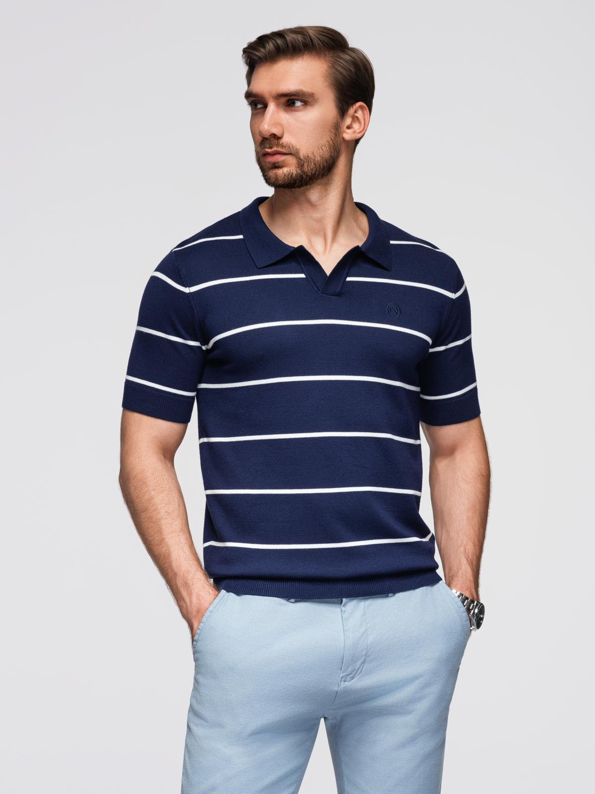 Meeste kootud triibuline polosärk Ombre Clothing - Image 2
