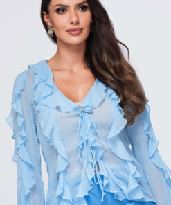 Ombre Clothing naiste volangidega pluus paelkinnitusega