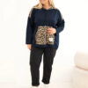 Plus Size naiste viskoosist kapuutsiga pusa pantrümustriga detailidega - Thumbnail Image 46