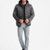 Meeste tepitud jope kapuutsiga Ombre Clothing - Thumbnail Image 4