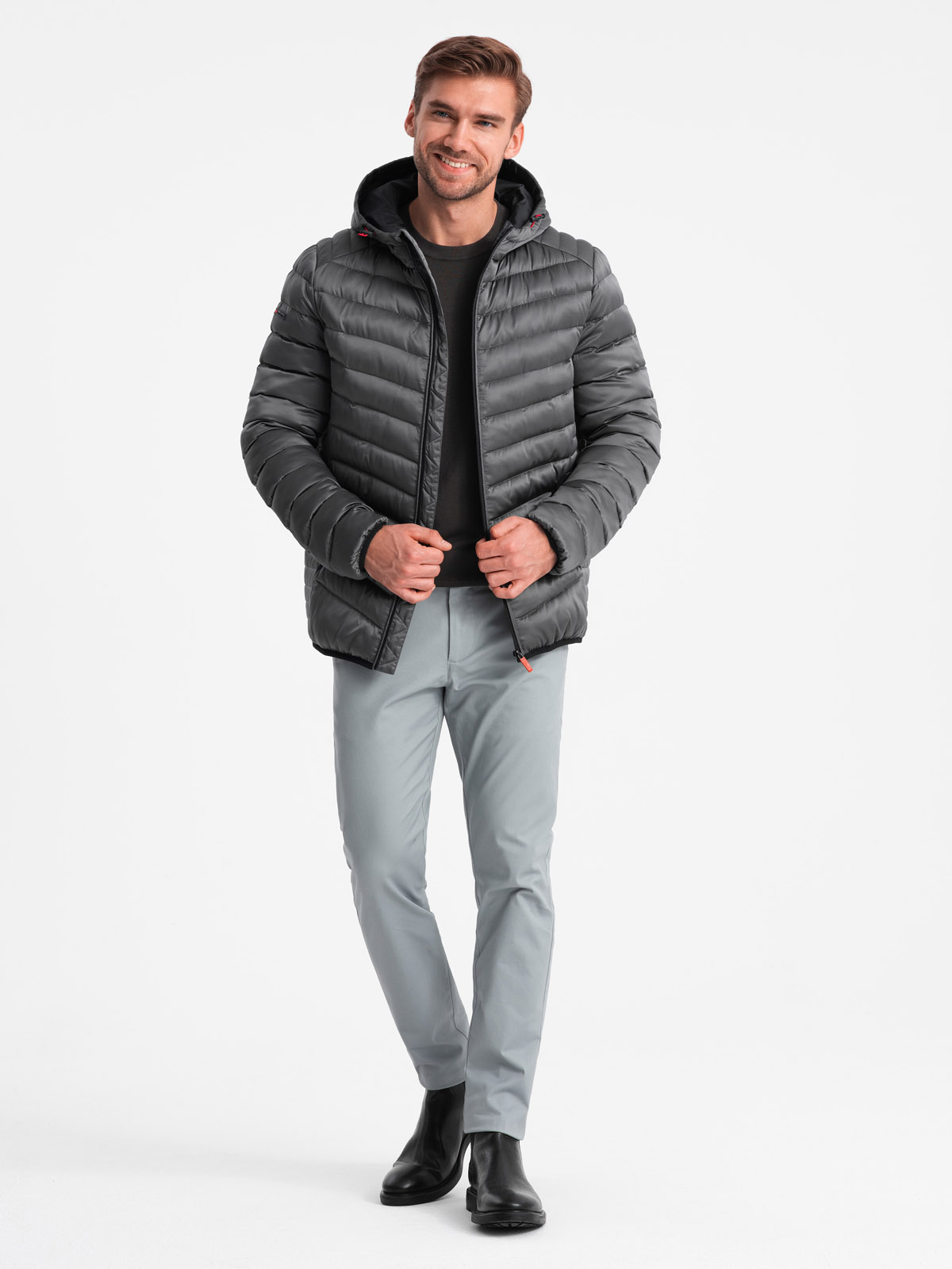 Meeste tepitud jope kapuutsiga Ombre Clothing - Image 4
