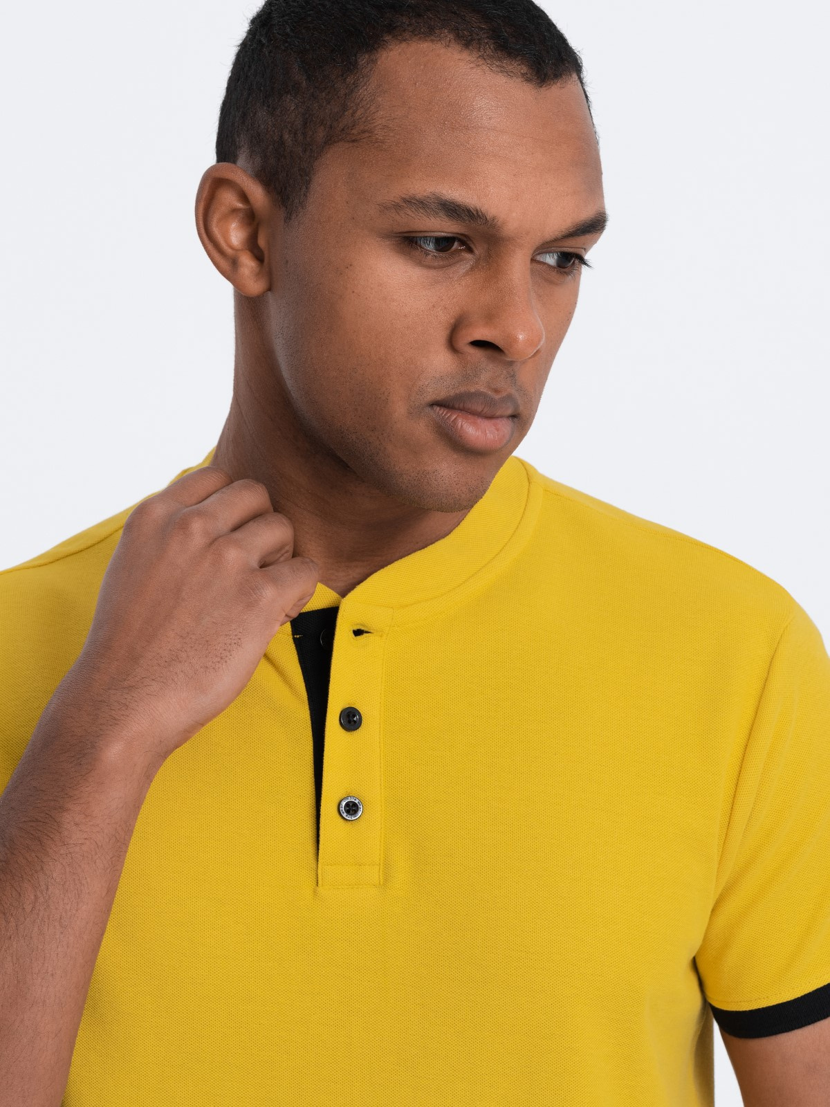 Meeste püstkrae ja nööpidega polosärk Ombre Clothing - Image 120