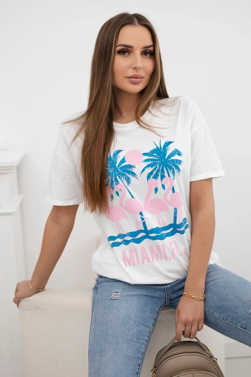 Naiste puuvillane T-särk trükiga Miami - Image 6