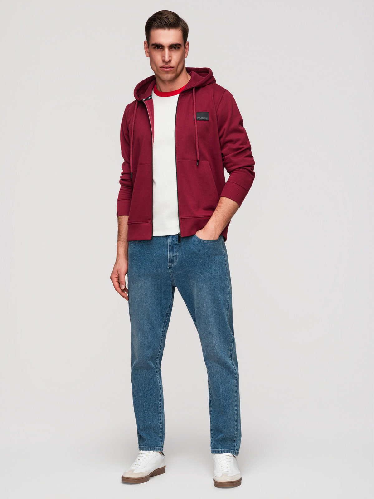 Meeste tõmblukuga kapuutsiga dressipluus Ombre Clothing - Image 21