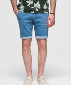 Ombre Clothing meeste teksalühikesed püksid nöörvööga