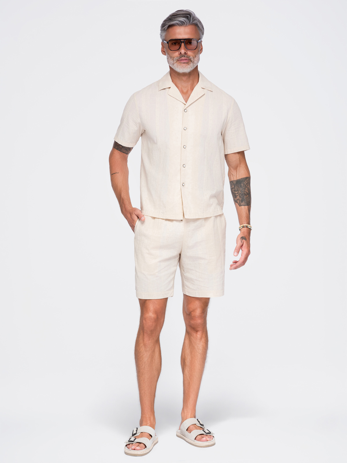 Meeste struktuursed puuvillased lühikesed püksid Ombre Clothing - Image 22
