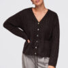 Ombre Clothing naiste nööpidega kootud kampsun seotava vööga - Thumbnail Image 9