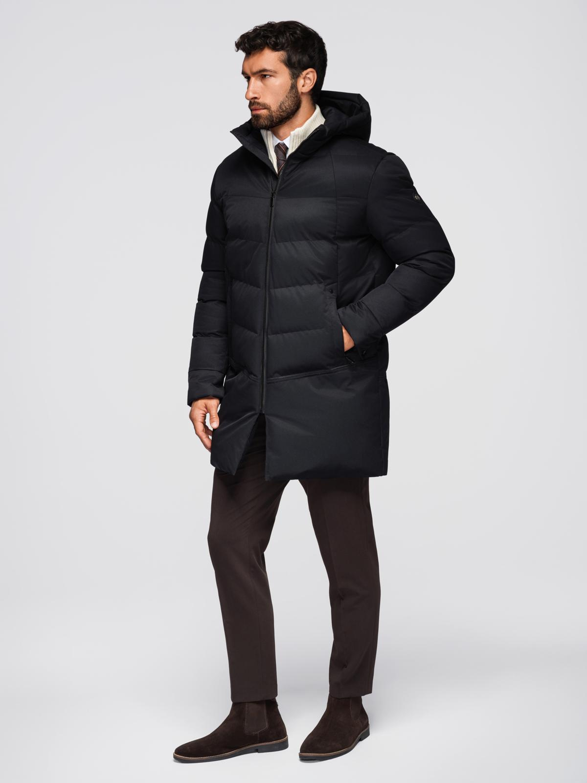 Ombre Clothing meeste kapuutsiga tepitud pikem jope - Image 5