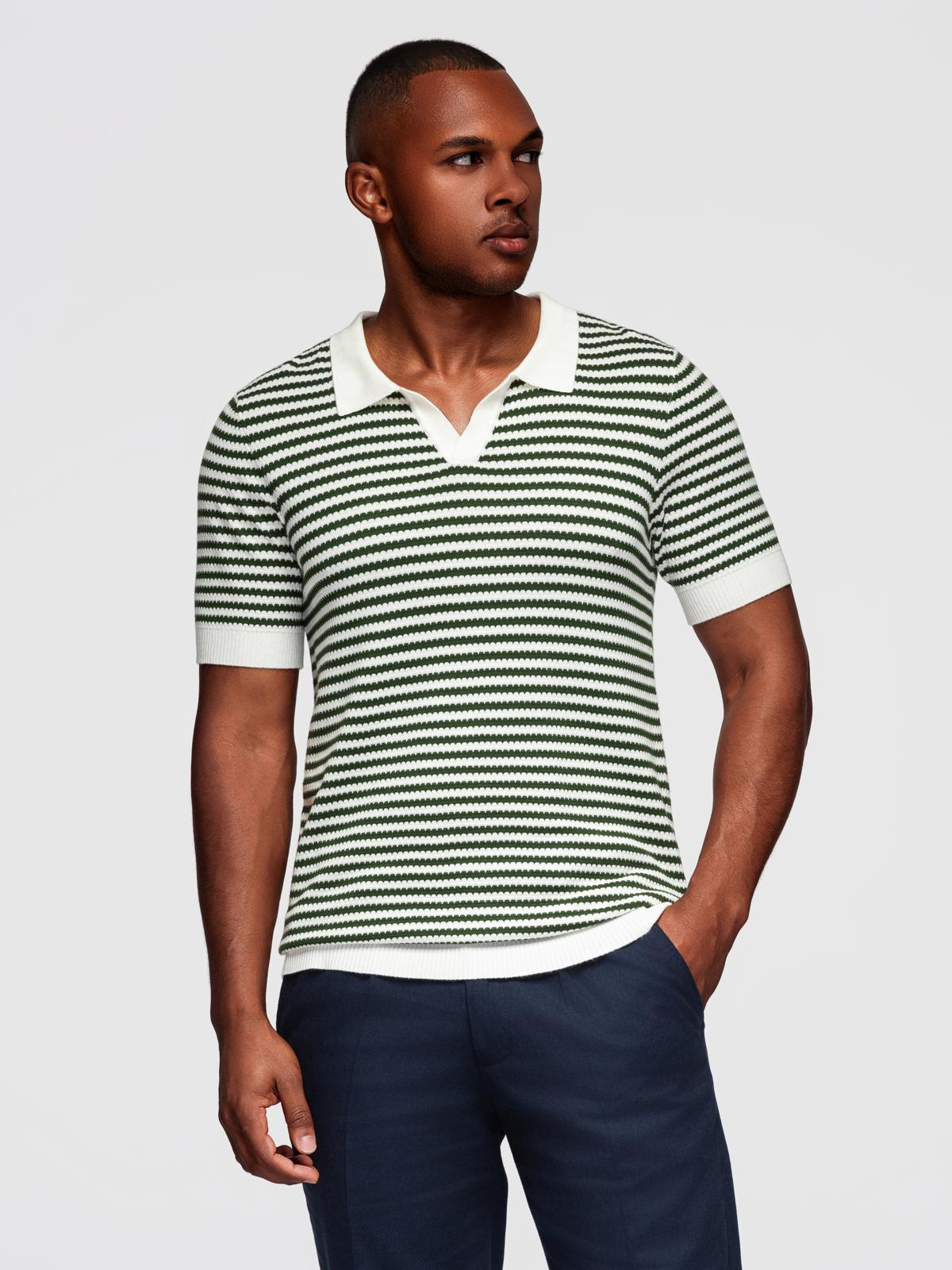 Ombre Clothing meeste kootud triibuline polosärk - Image 13