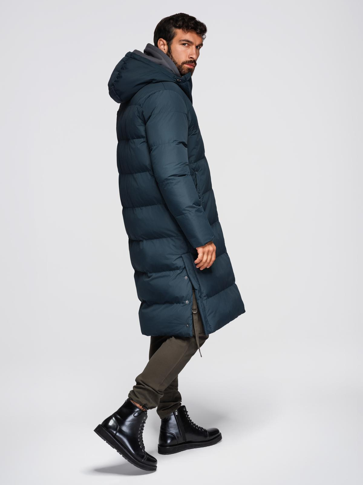 Ombre Clothing meeste pikk tepitud talvejope kapuutsiga - Image 20