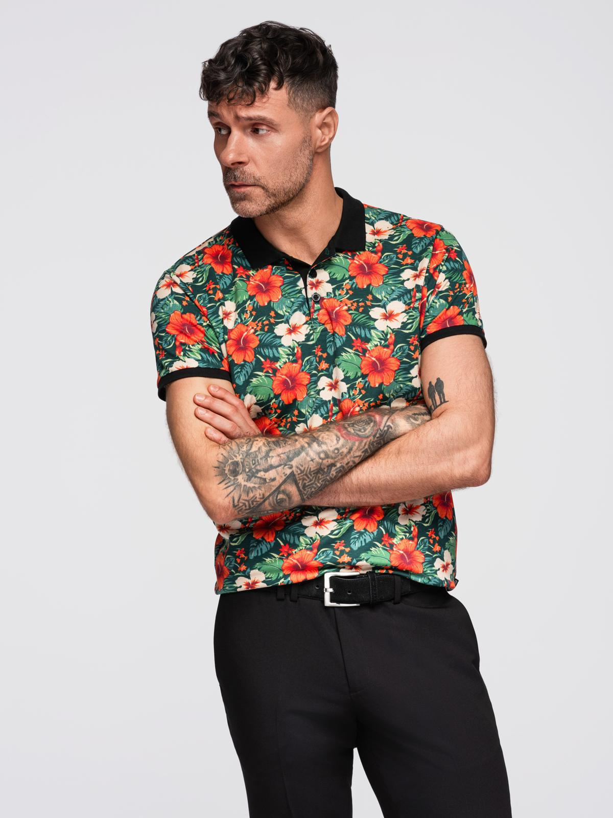 Meeste lillemustriga polosärk Ombre Clothing - Image 10