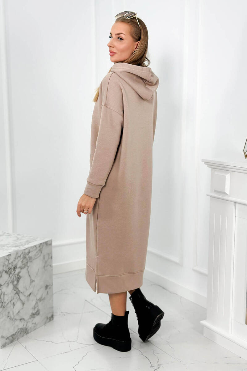 Pikk kapuutsi ja kängurutaskuga dresskleit - Image 12