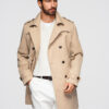 Elegantne kaherealine meeste SLIM FIT trenšmantel vööga - beež V1 OM-COLC-0146 - Thumbnail Image 5