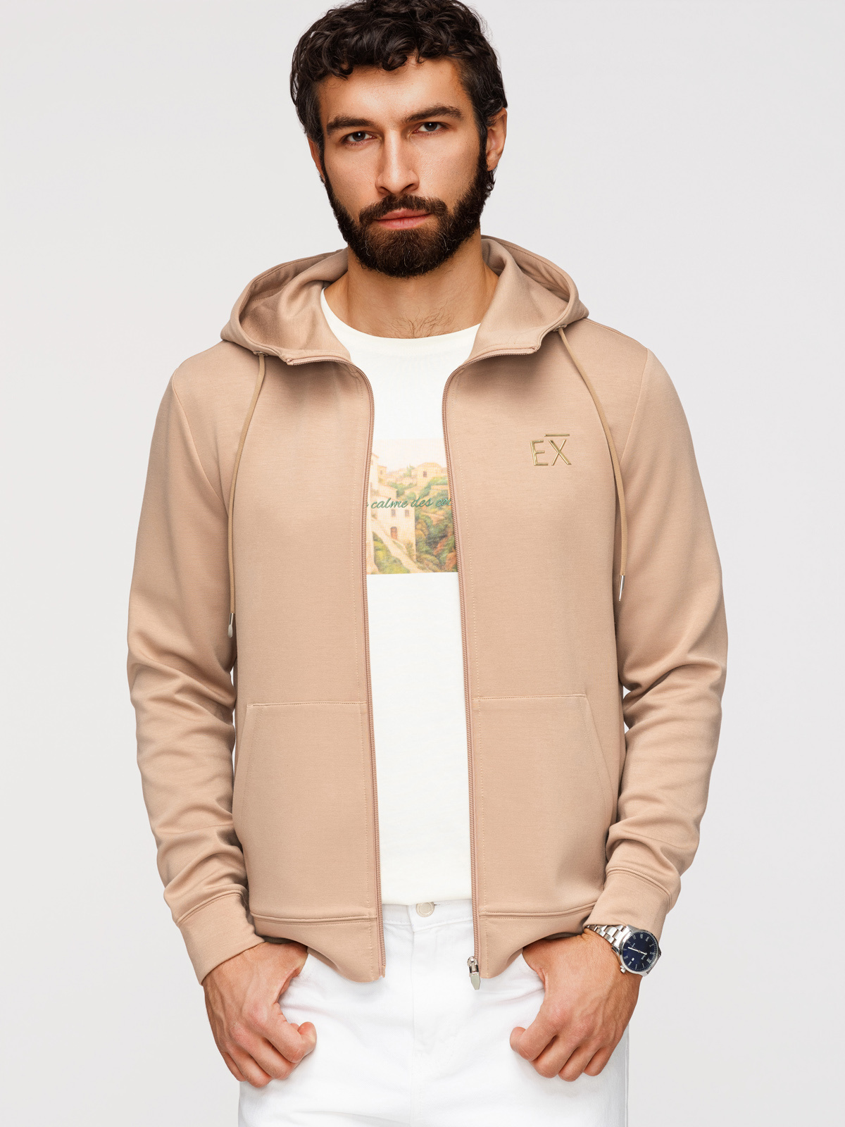 Ombre Clothing meeste lukuga kapuutsiga dressipluus - Image 14