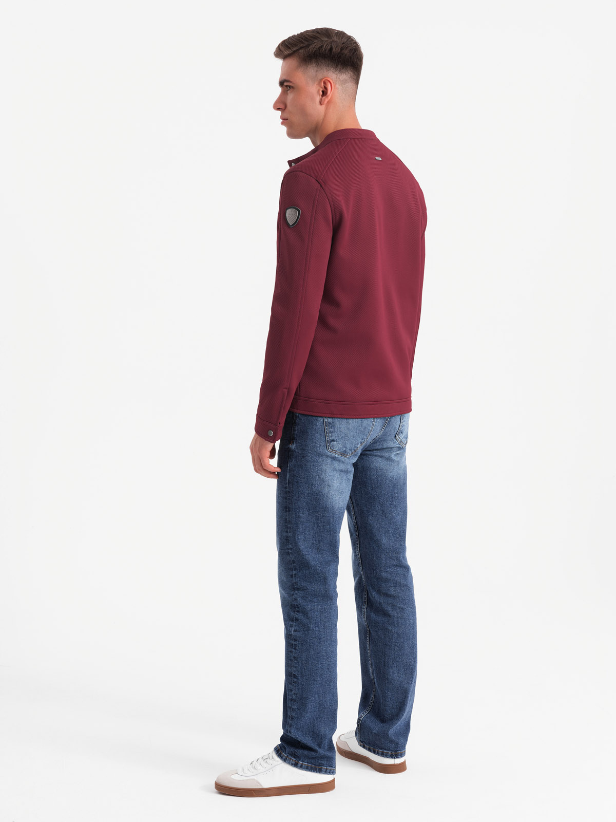 Meeste püstkraega biker-stiilis jope Ombre Clothing - Image 7