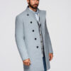 Ombre Clothing meeste poolpikk mantel püstkrae ja nööpidega - Thumbnail Image 4